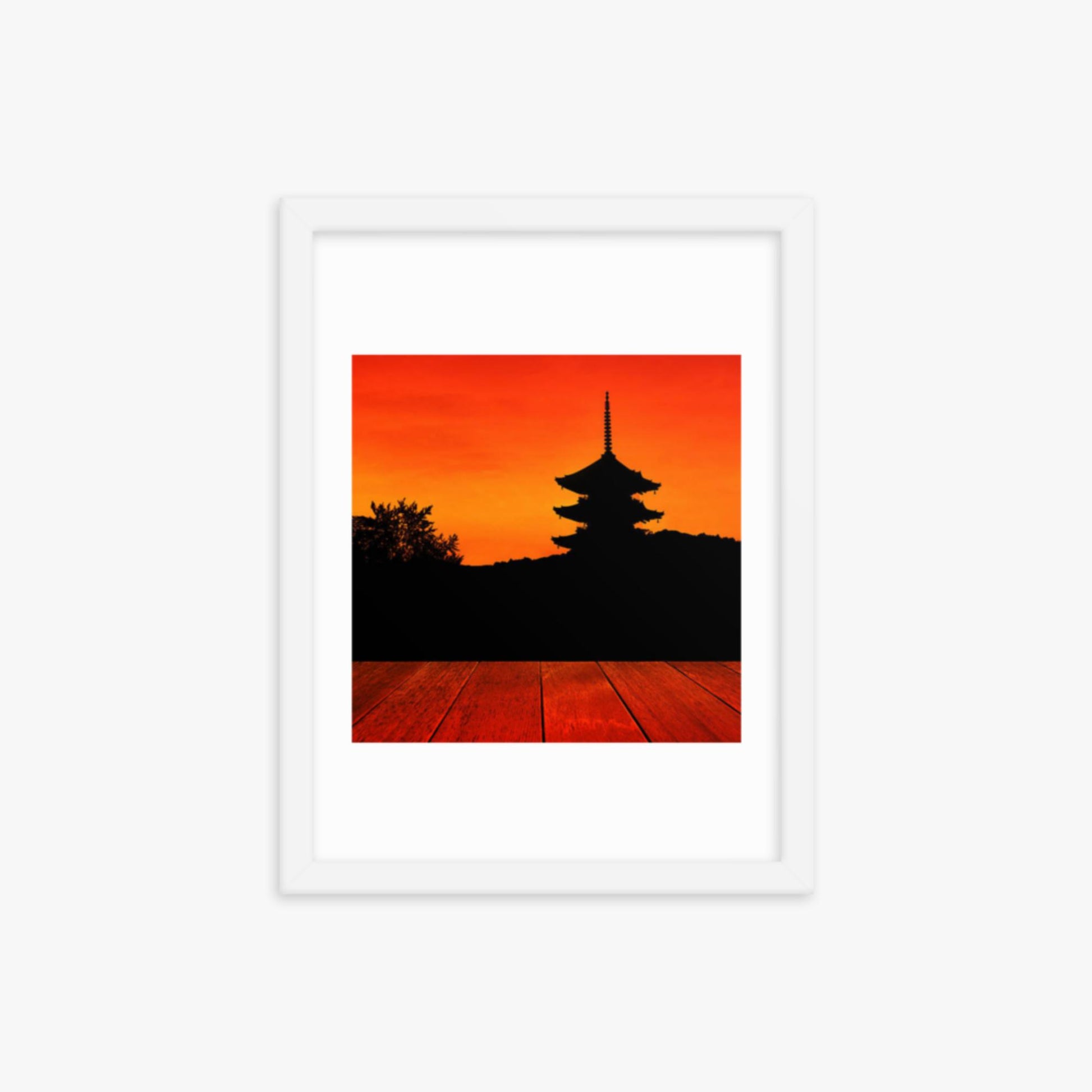 Sunset 12x16 in Poster With White Frame