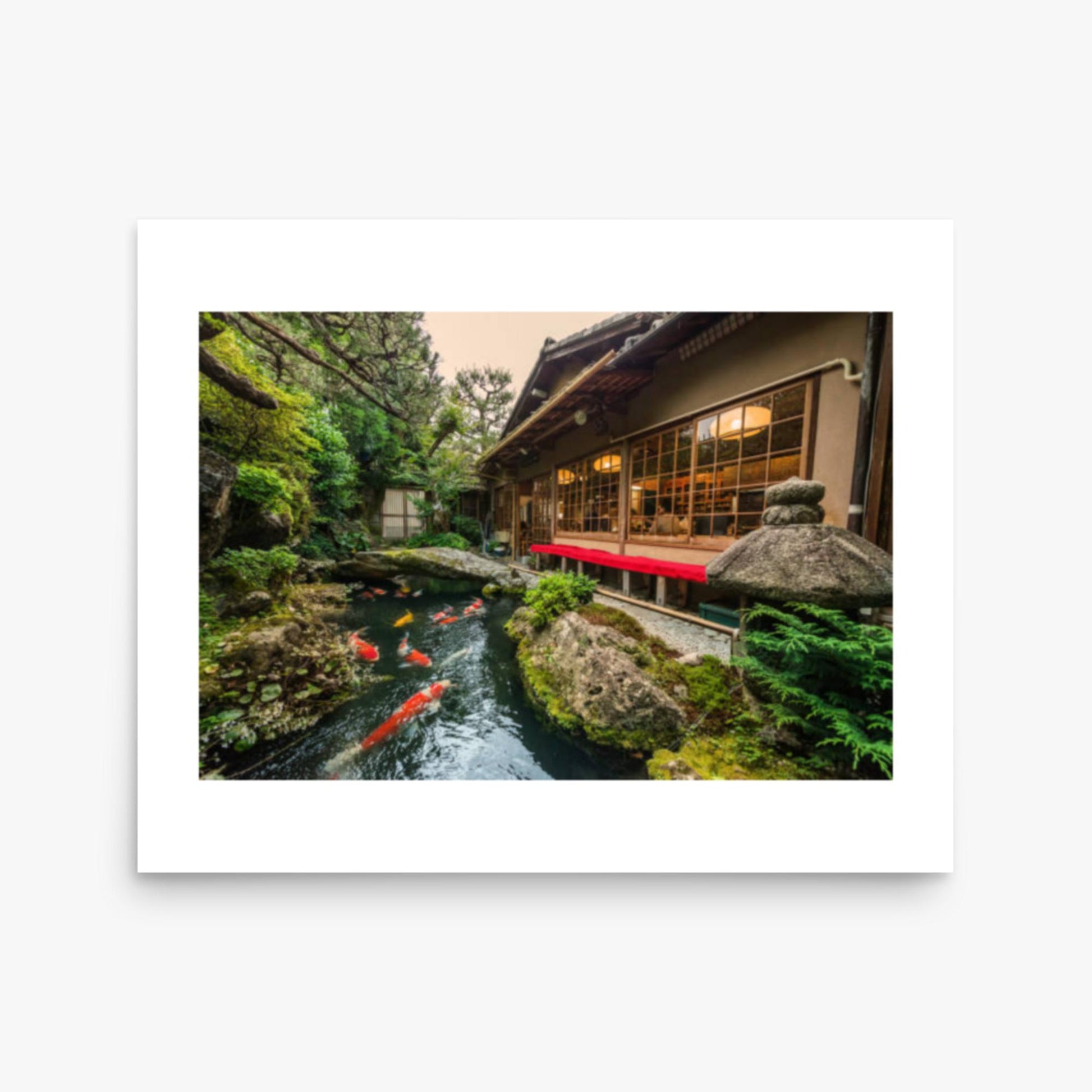 Traditional Japanese Koi Pond in Kyoto Japan 16x20 in Poster