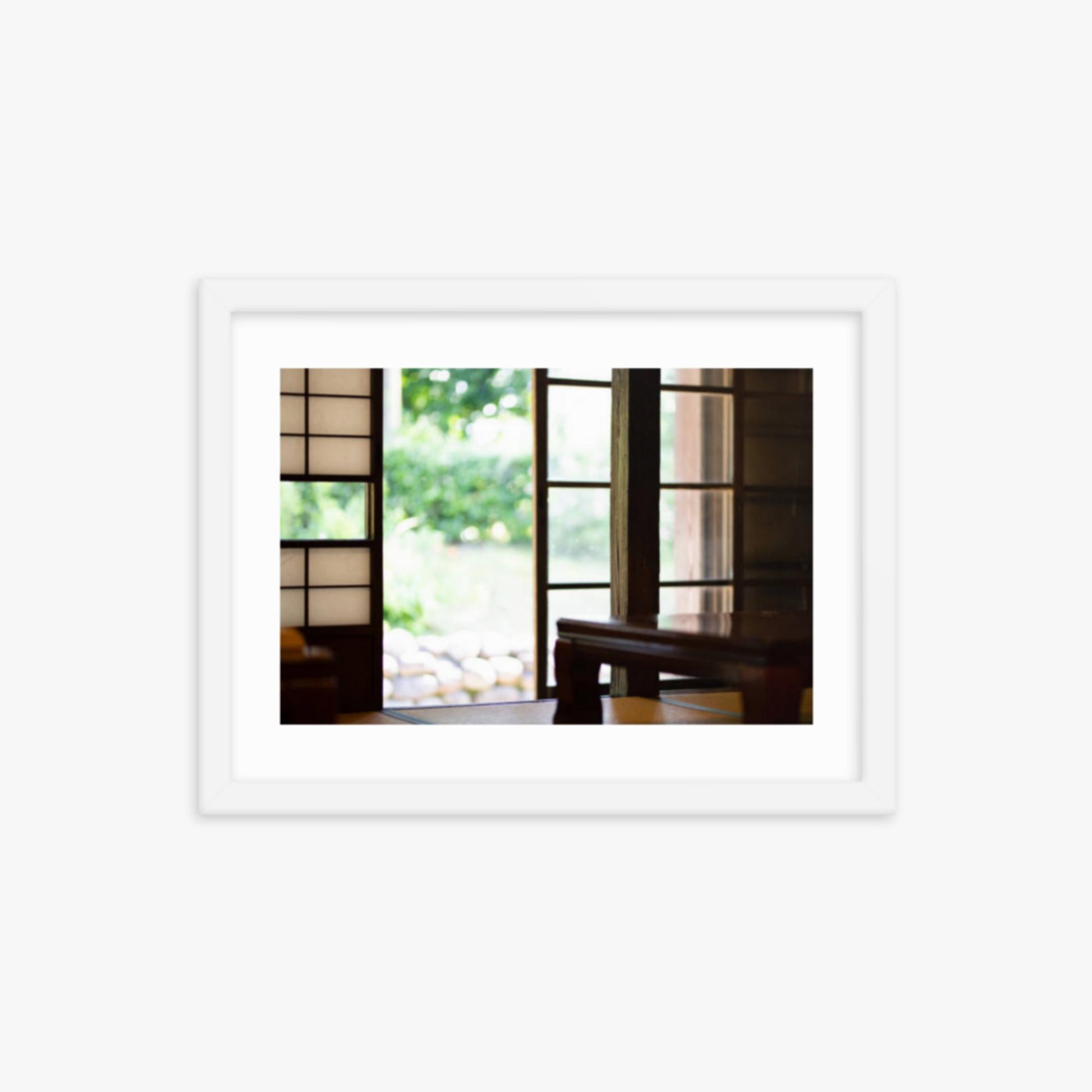 The edge and the garden seen from the Japanese room 12x16 in Poster With White Frame