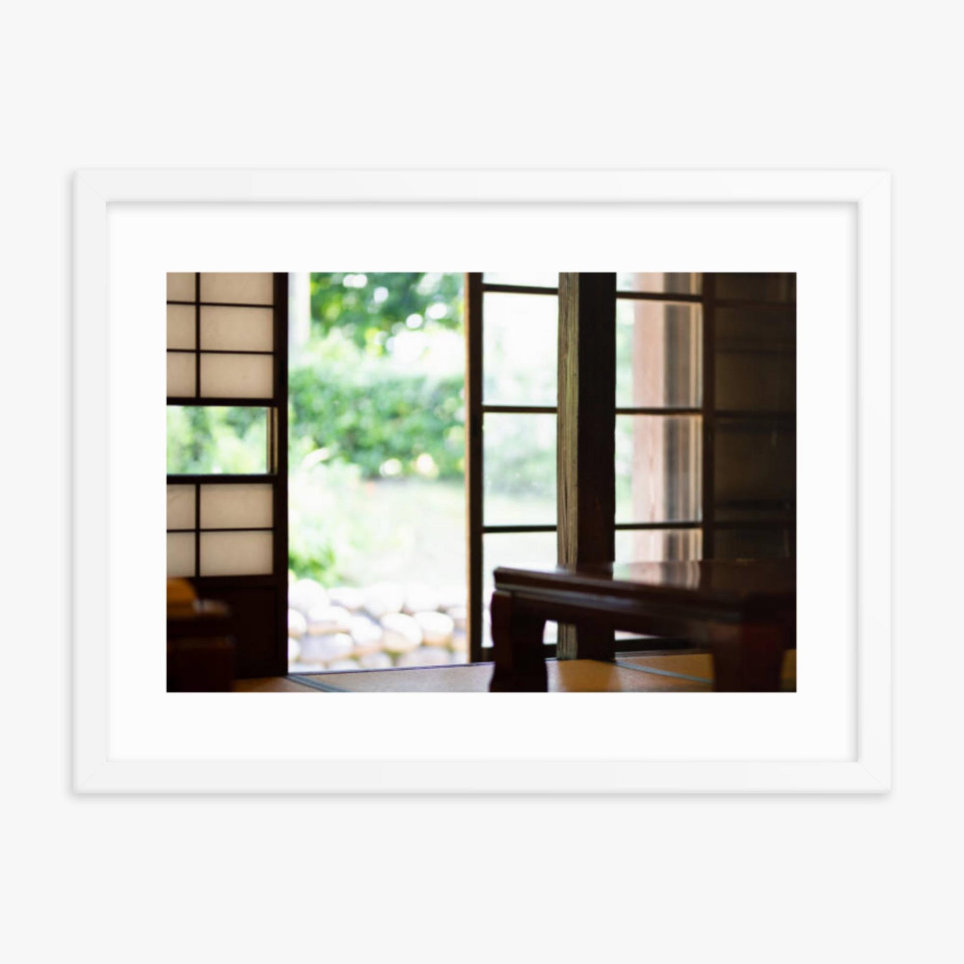 The edge and the garden seen from the Japanese room 18x24 in Poster With White Frame