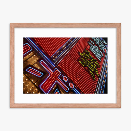 Japan Neon 18x24 in Poster With Oak Frame