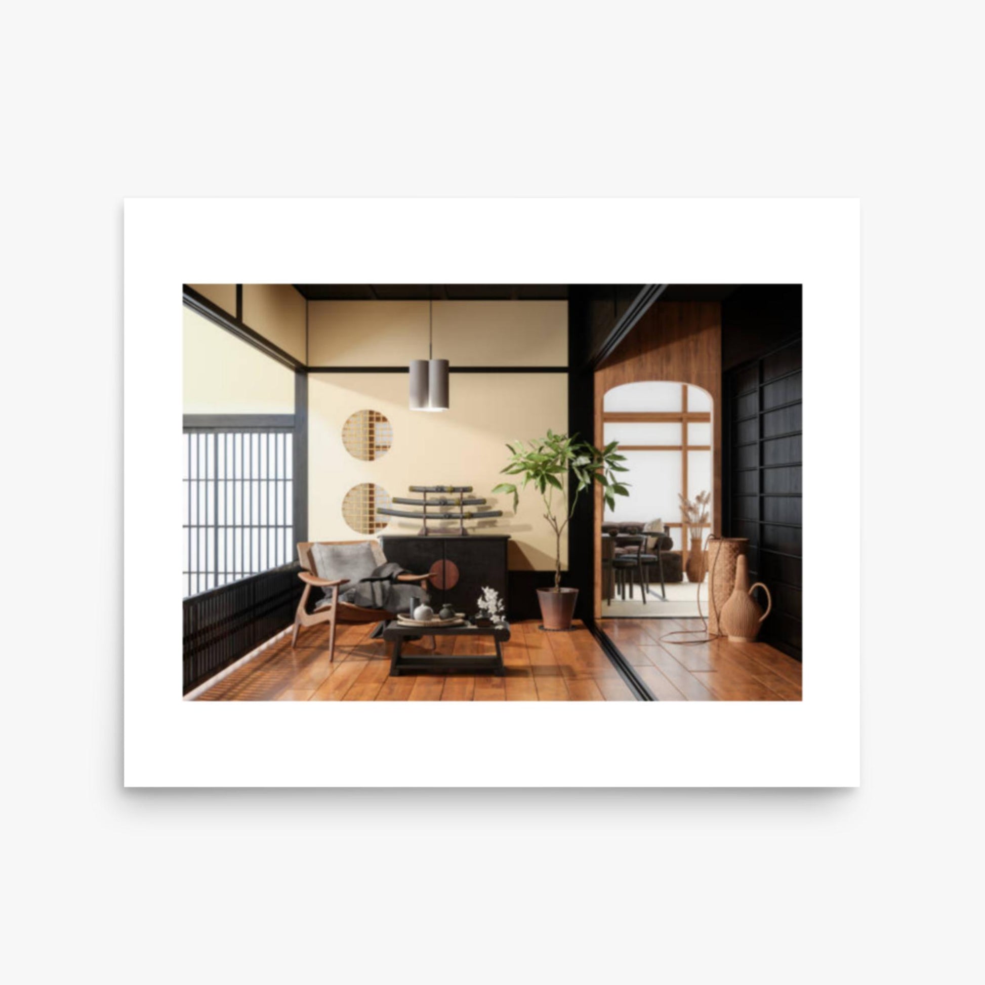 Japanese Style Living Room Interior 16x20 in Poster