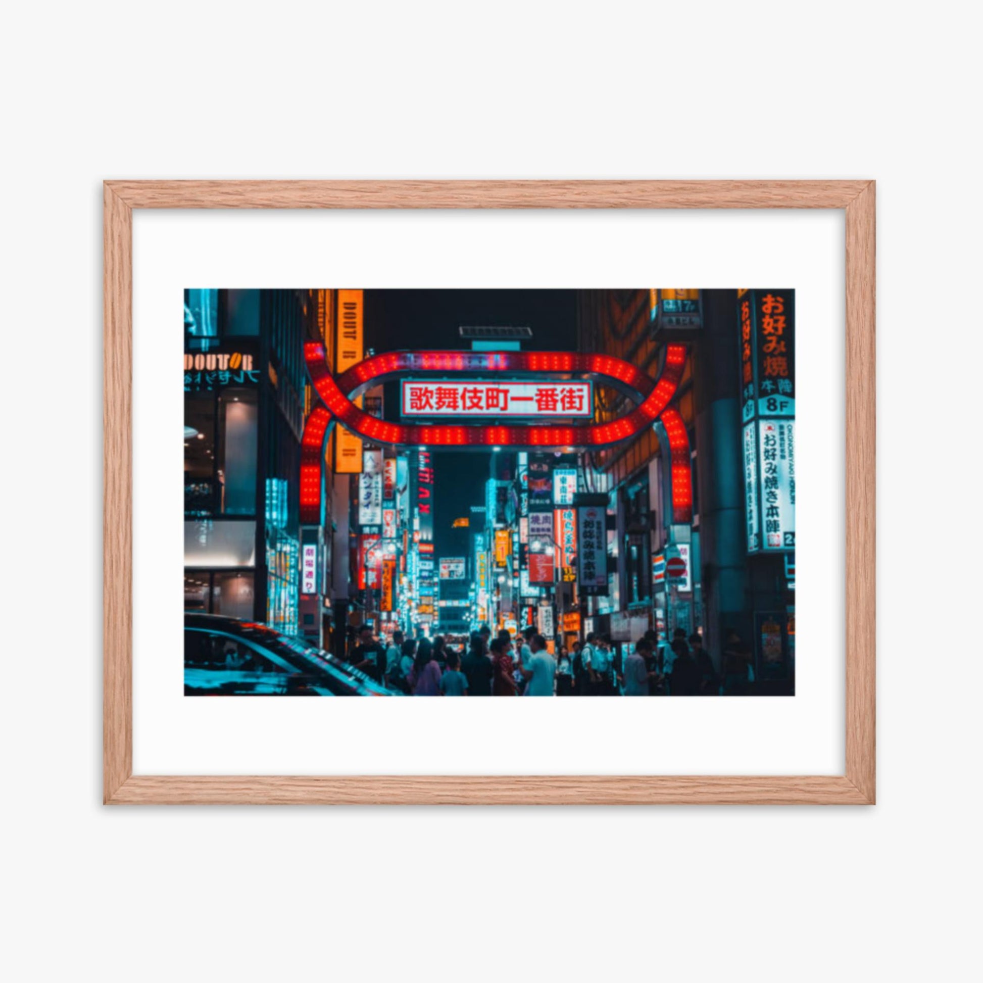 Kabukicho, Shinjuku at night 16x20 in Poster With Oak Frame