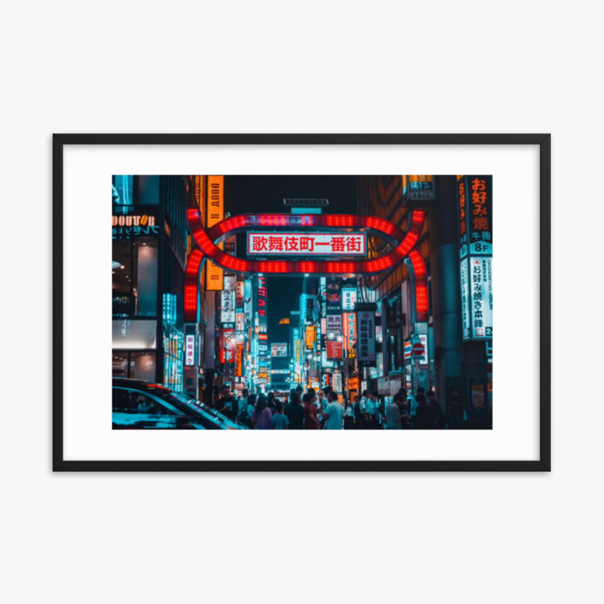 Kabukicho, Shinjuku at night 24x36 in Poster With Black Frame