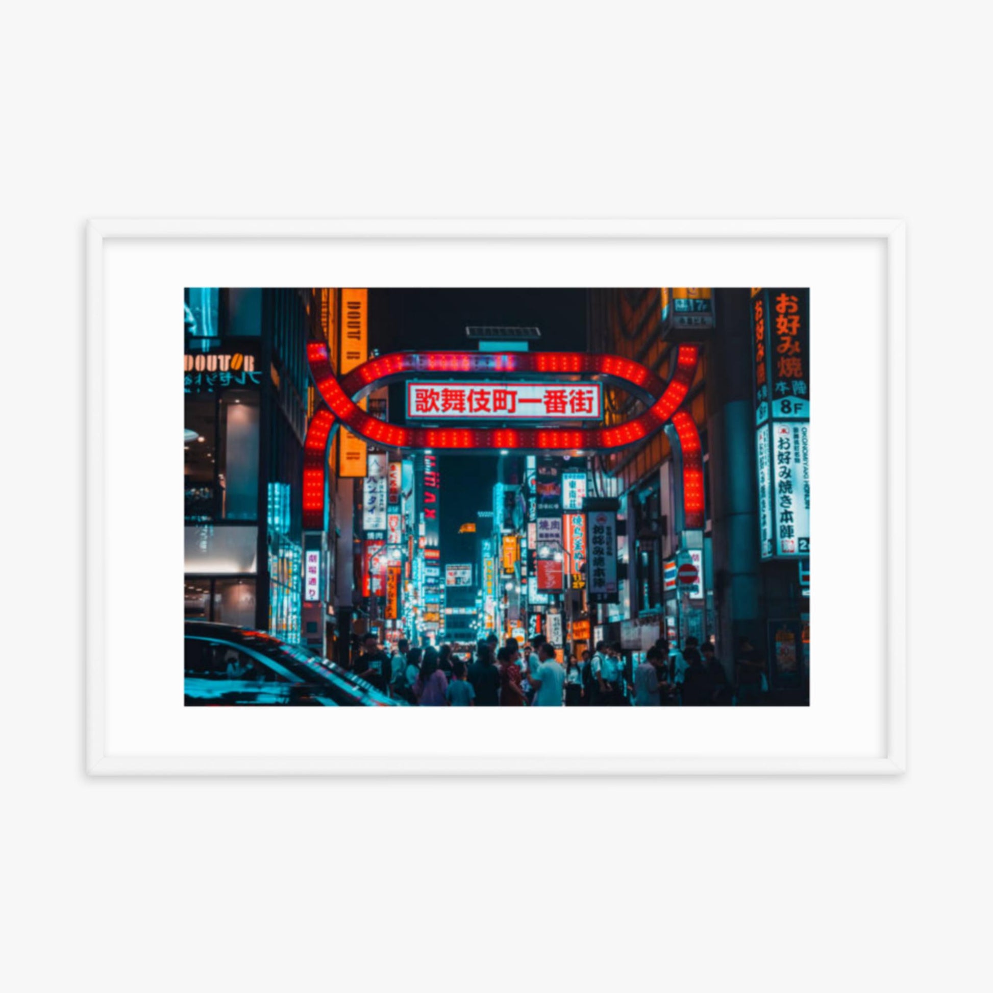 Kabukicho, Shinjuku at night 24x36 in Poster With White Frame