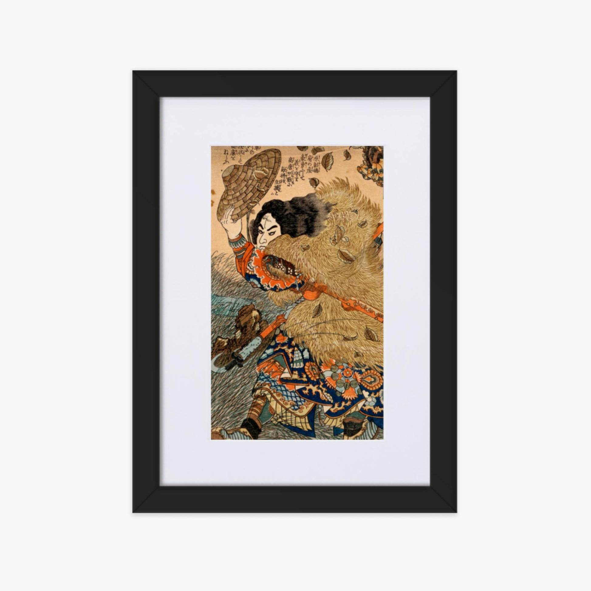 Utagawa Kuniyoshi - Kinhyoshi Yorin, Hero of the Suikoden 21x30 cm Poster With Black Frame